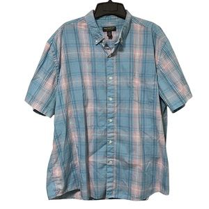 John Bartlett Consensus Plaid Short Sleeve Button Down Shirt